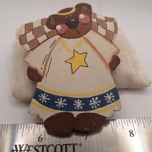 Homemade "WISH UPON A STAR" TEDDY BEAR ANGEL Brooch